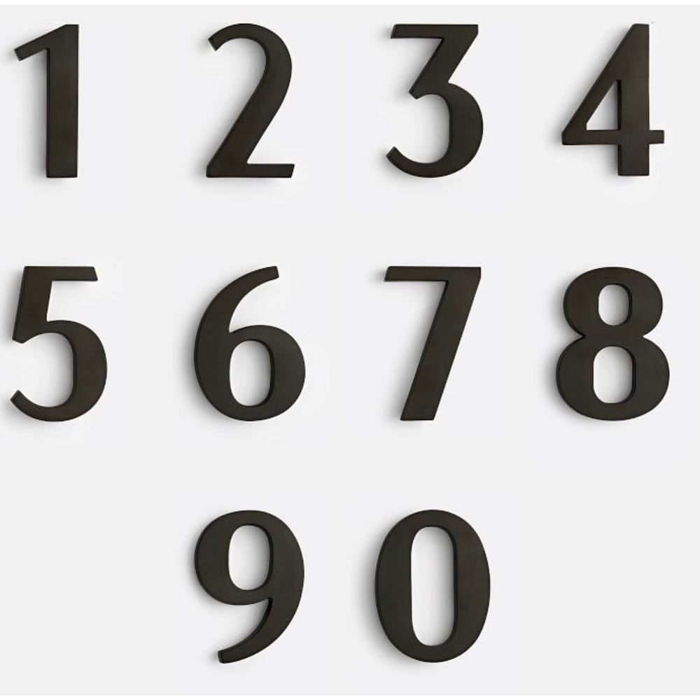 NEW Rejuvenation 6" Macleay House Number Black Oil Rubbed Brass Floating opt 4